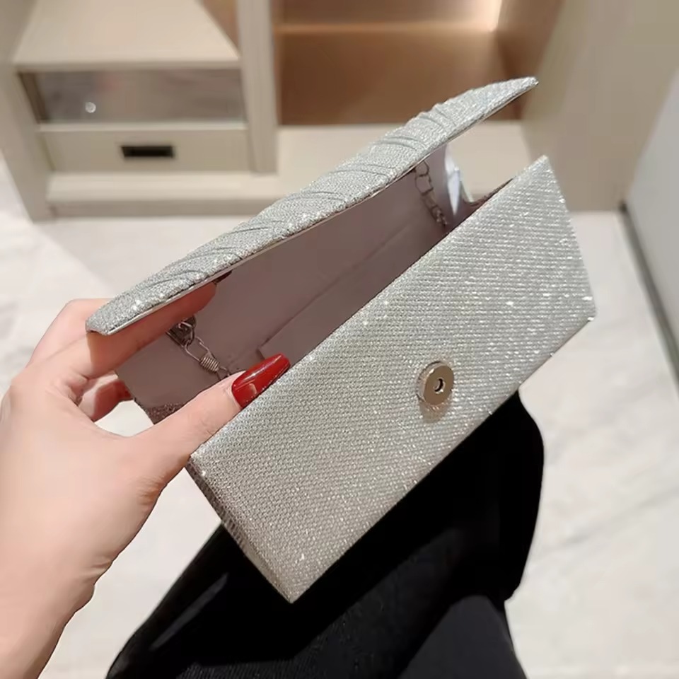 silver clutch purse