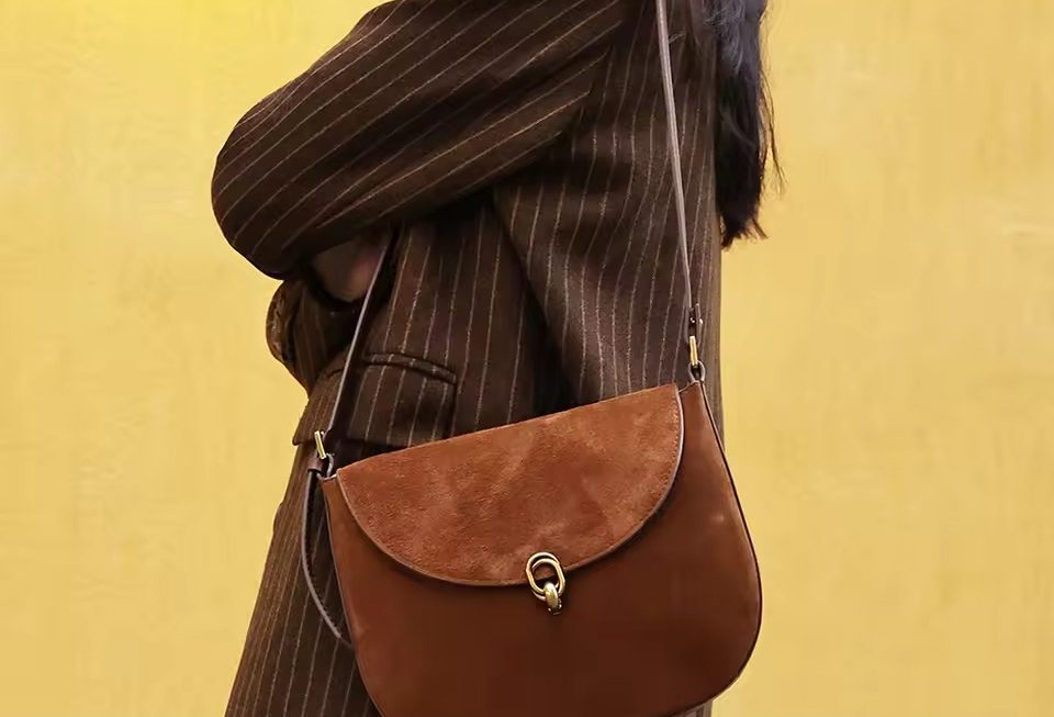 brown suede purse