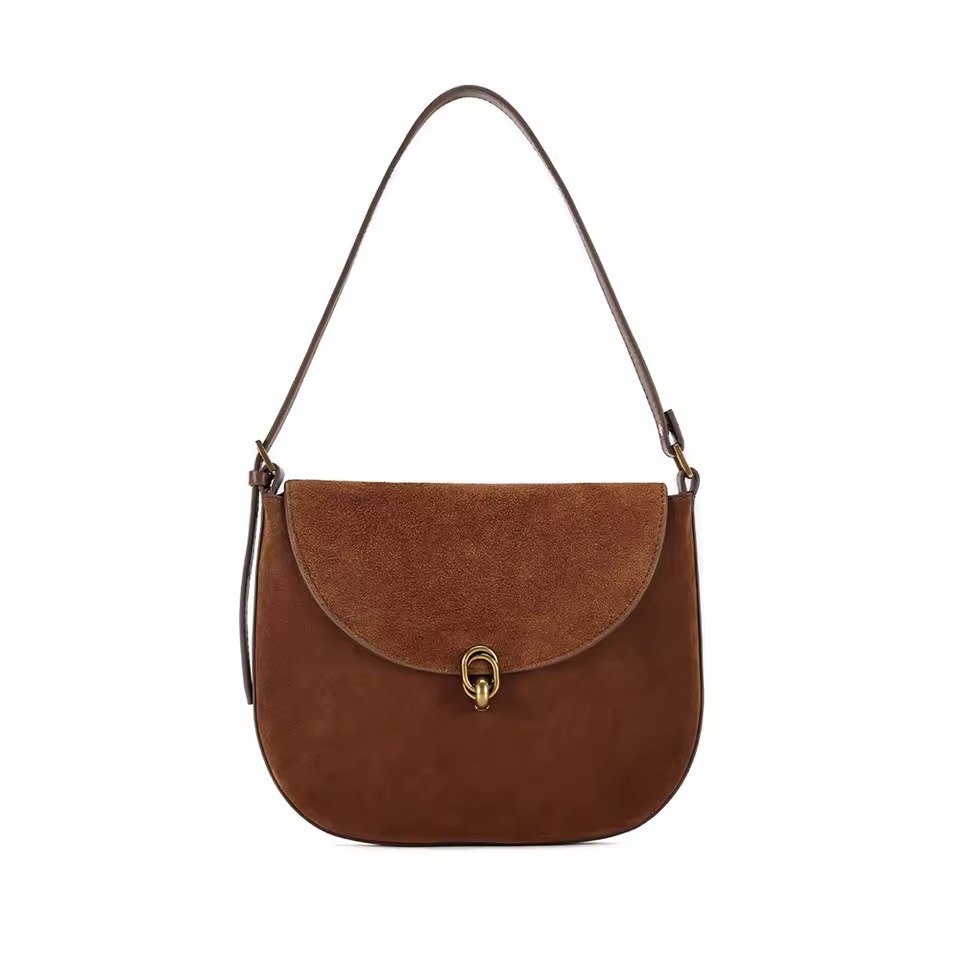 brown suede purse