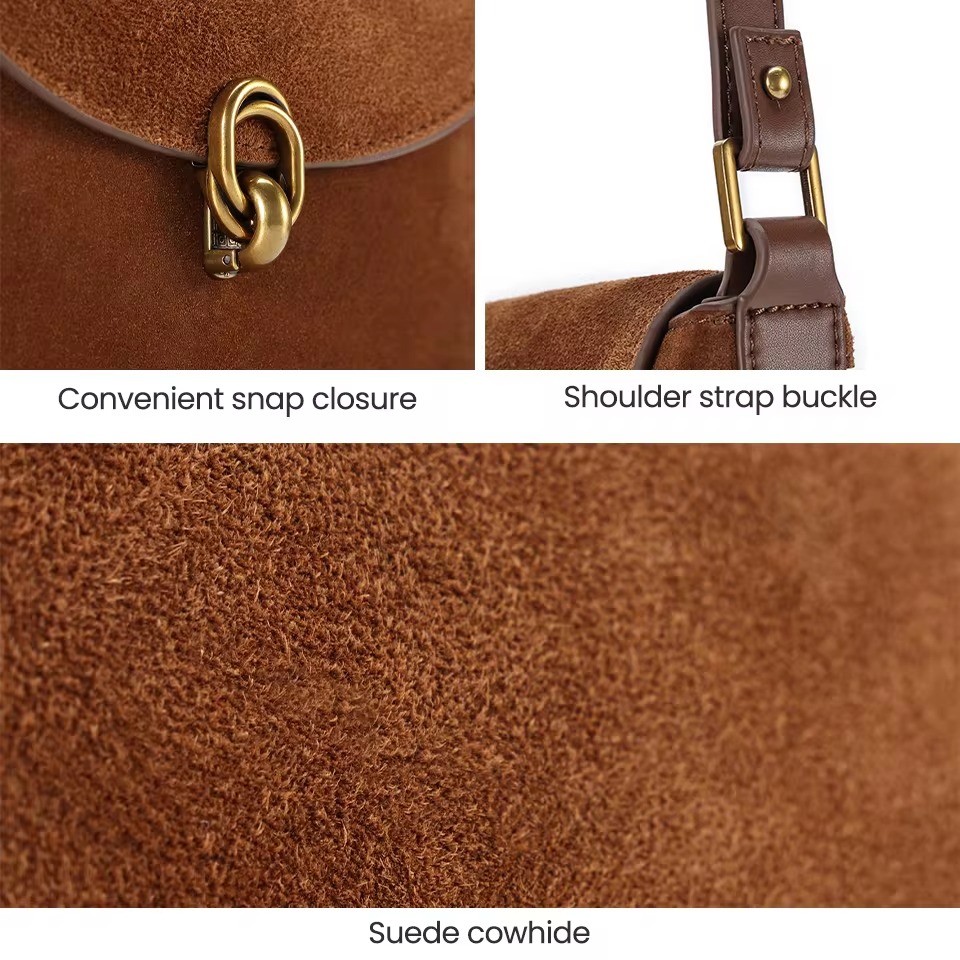 brown suede purse